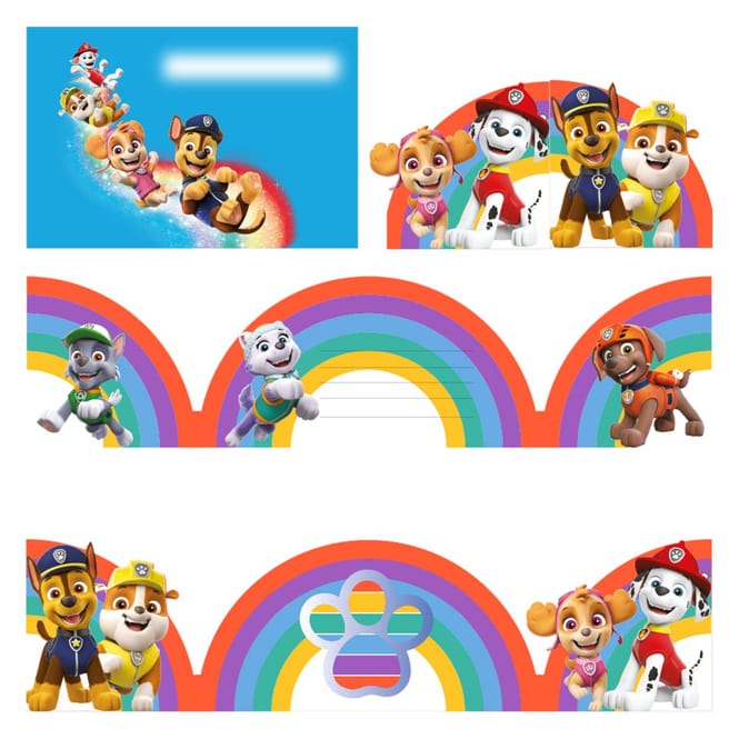 Paw Patrol - 8 Einladungskarten - mit Umschlägen