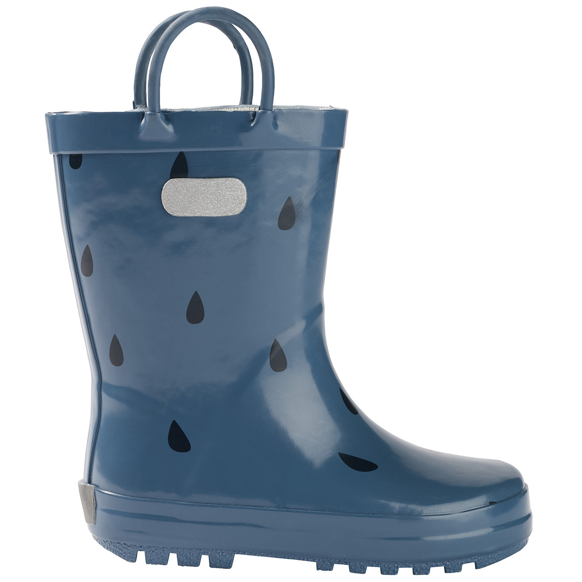 Baby Gummistiefel mit Regentropfen-Print blaugrau
