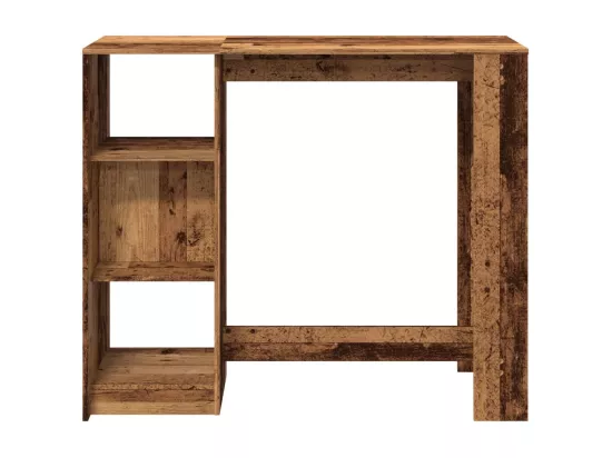 Table de bar avec étagère vieux bois bois d'ingénierie