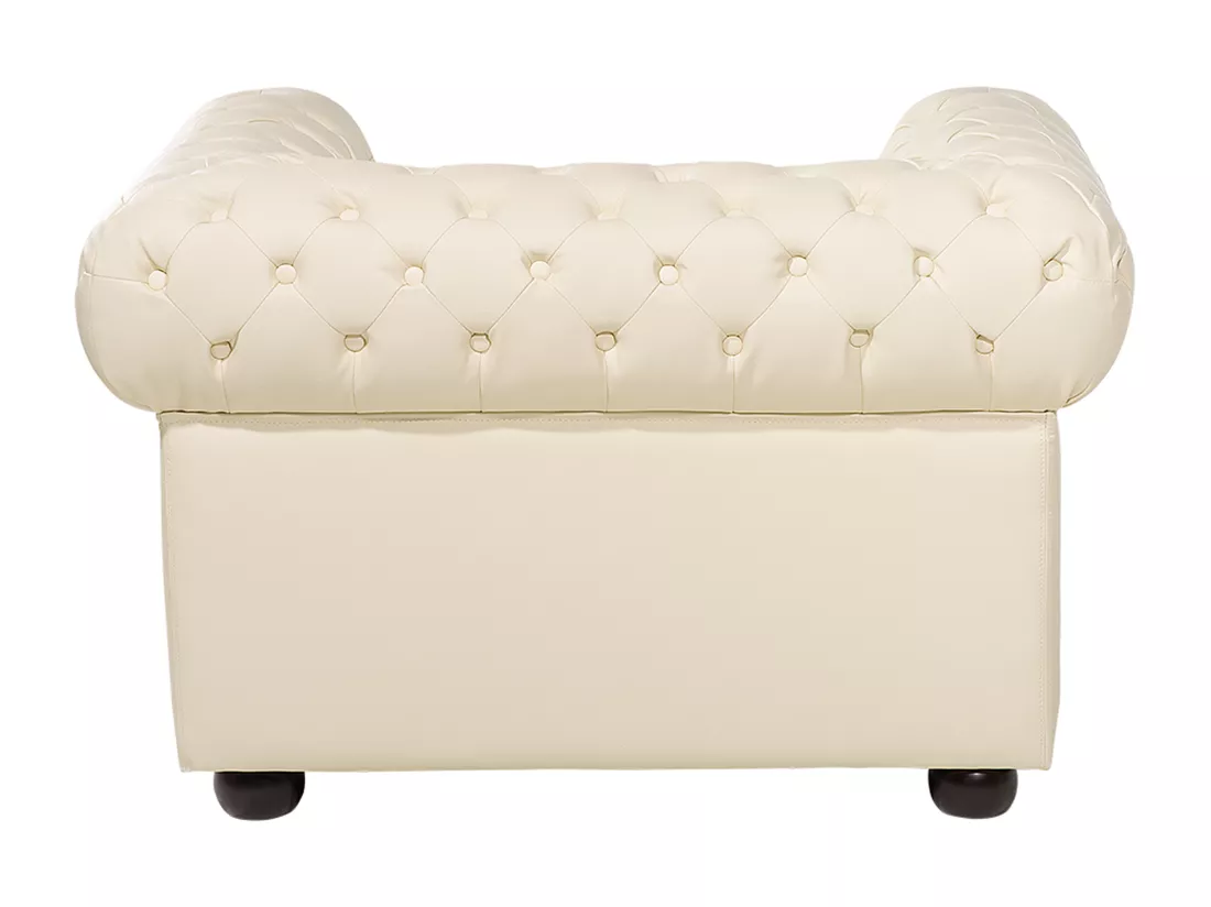 Fauteuil CHESTERFIELD Cuir Beige