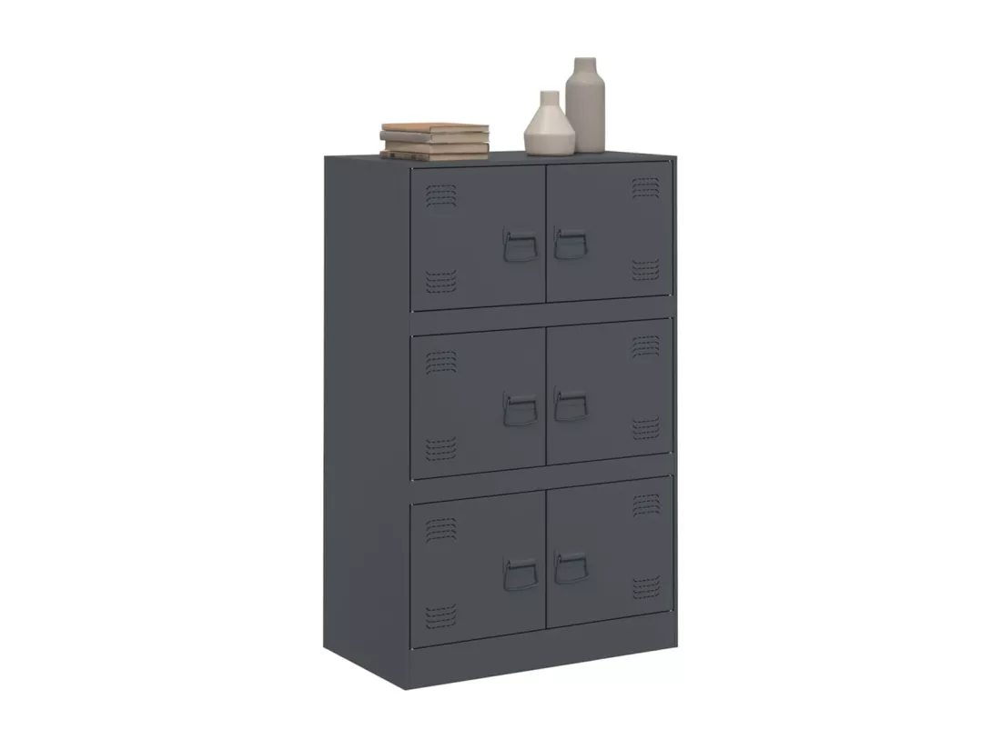 Buffet anthracite 67x39x107 cm acier