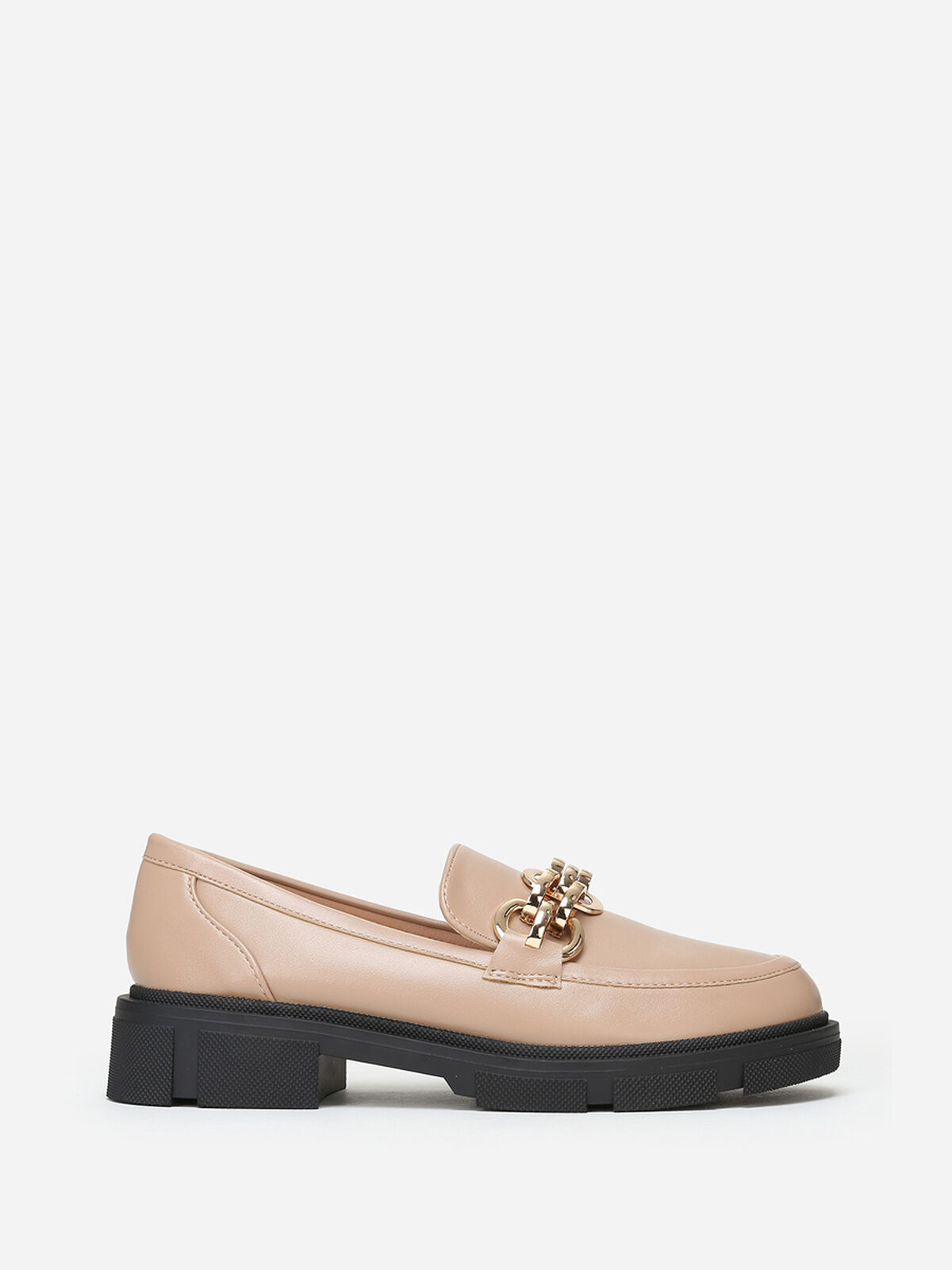 Mocassins crantés avec bride à boucles- Kaki