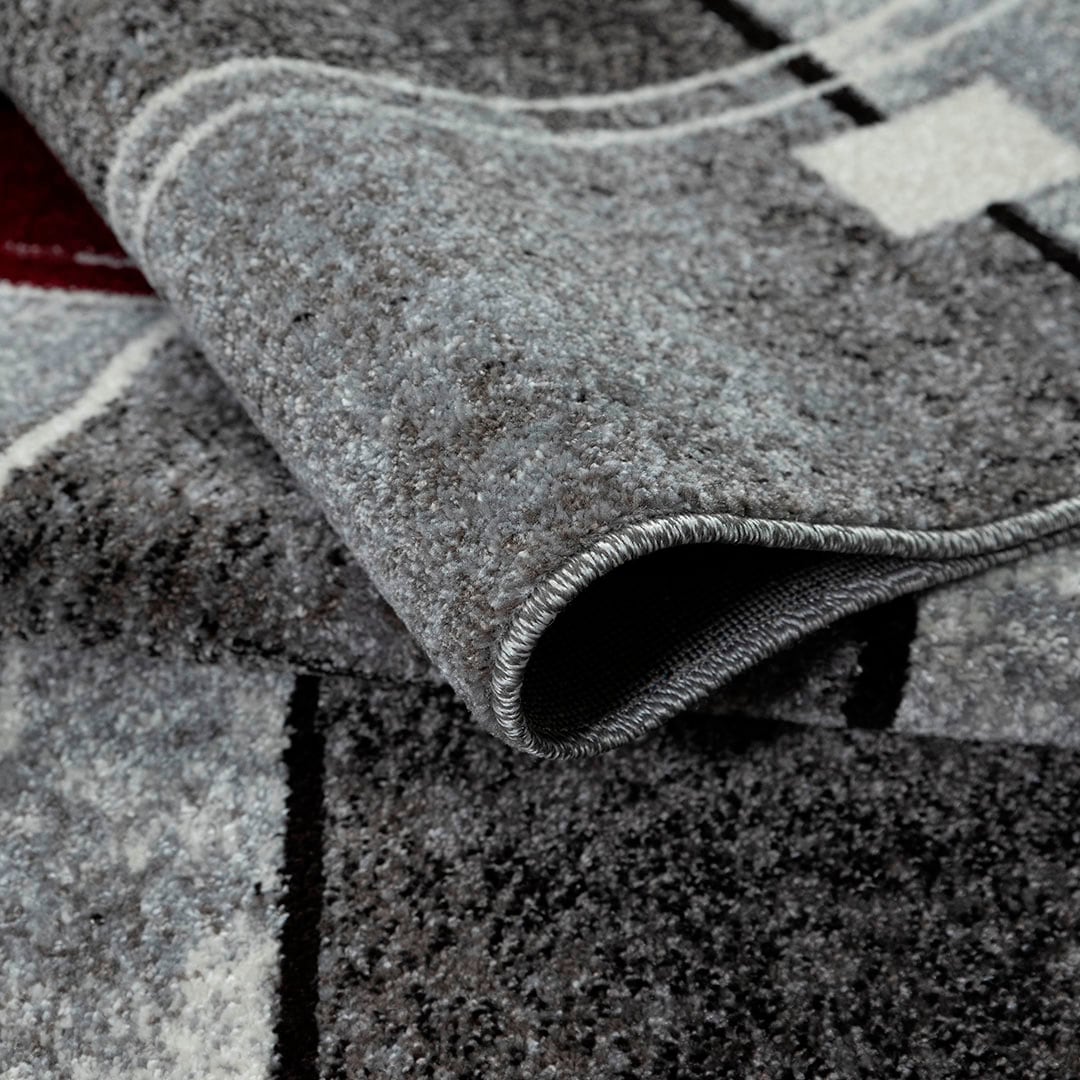 my home Teppich »Deblin« rechteckig 9 mm Höhe weicher Flor, Kurzflor, Karo-Design, modern, geometrisches Muster