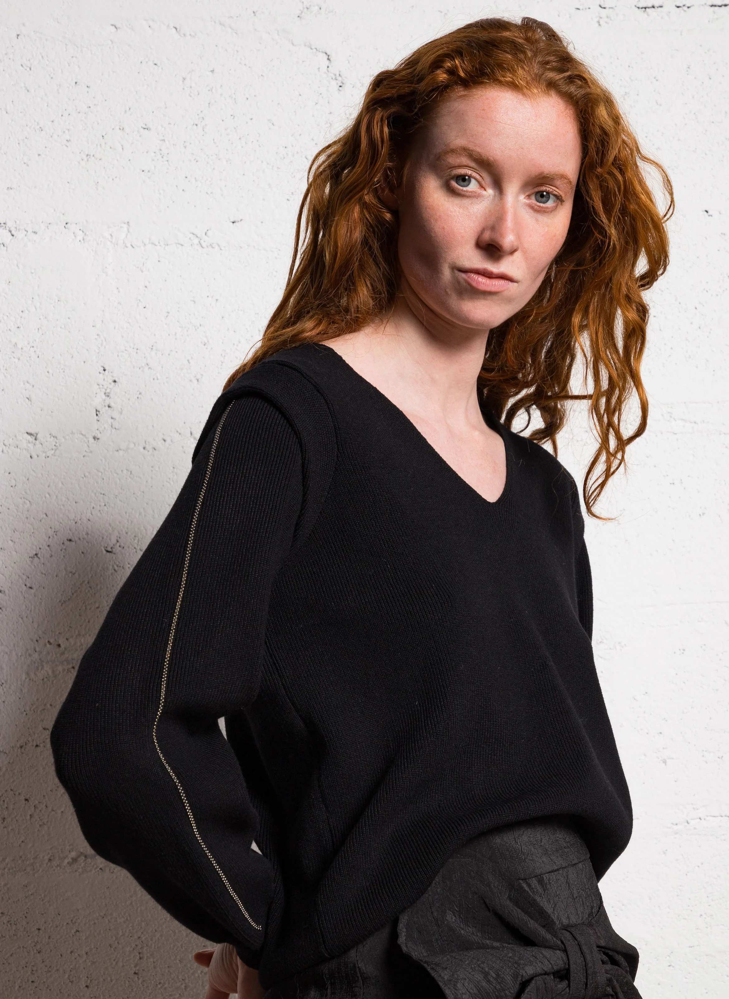 CLEMENTE - Pull col V| Noir