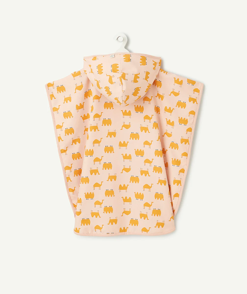 LASSIGSERVIETTE PONCHO BÉBÉ FILLE ANTI-UV ROSE IMPRIMÉ CHAMEAU