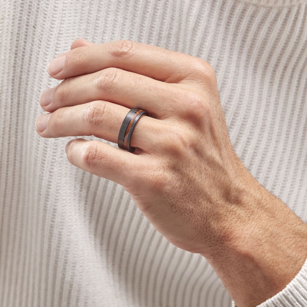 Bague Acier Noir Javiere