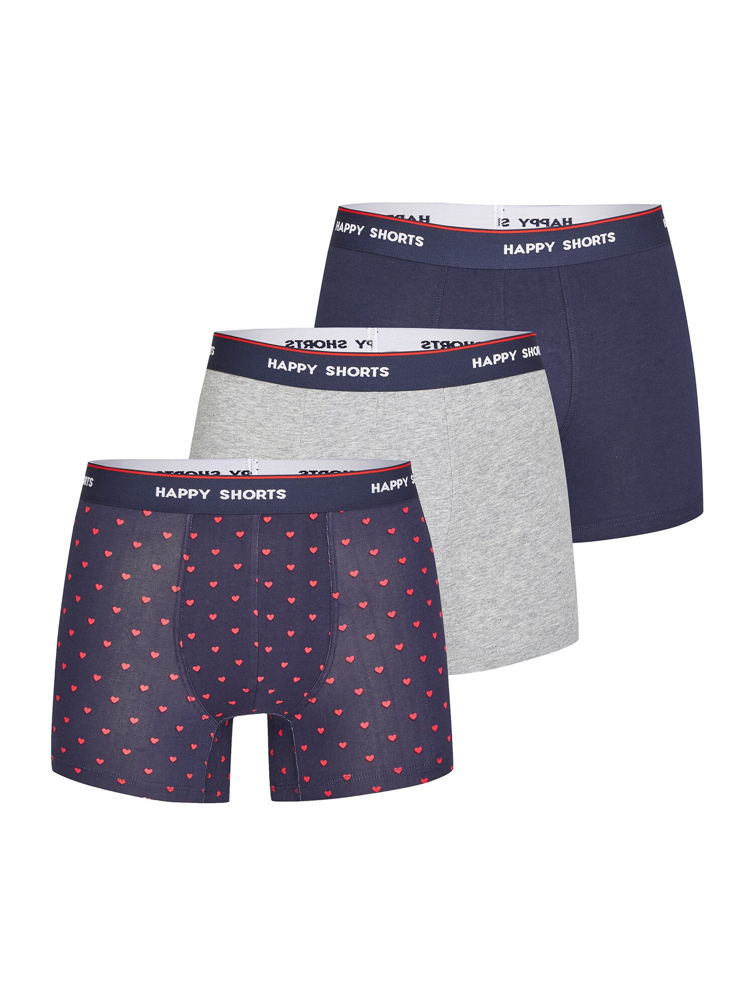 Happy Shorts Herren Retro Boxer Red Heart 3er Pack