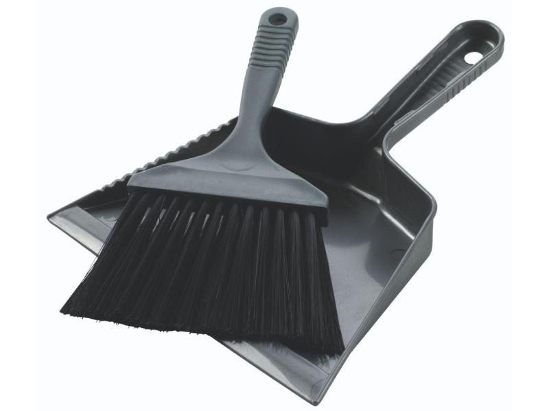 Easy Camp Kehrgarnitur Dustpan and Brush Schwarz Kehrichtschaufel mit Handbesen