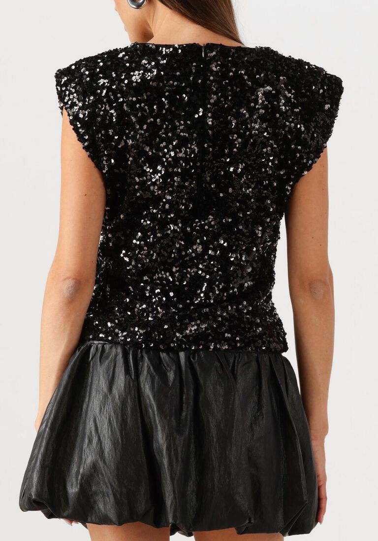 zwarte co'couture top roslyncc sequin top