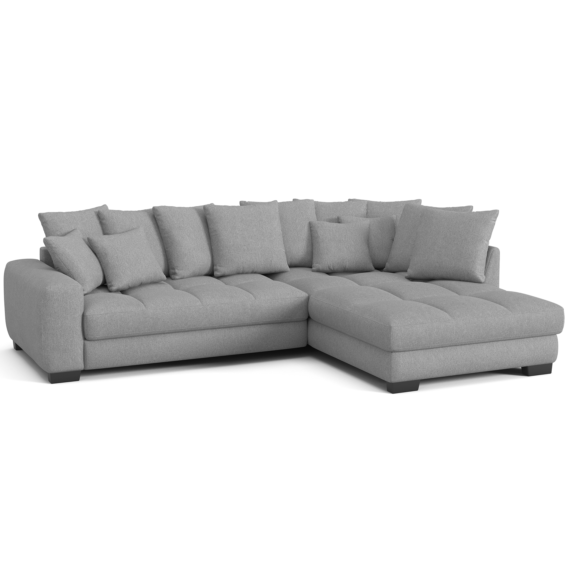Ecksofa - grey - Webstoff - inklusive Kissen