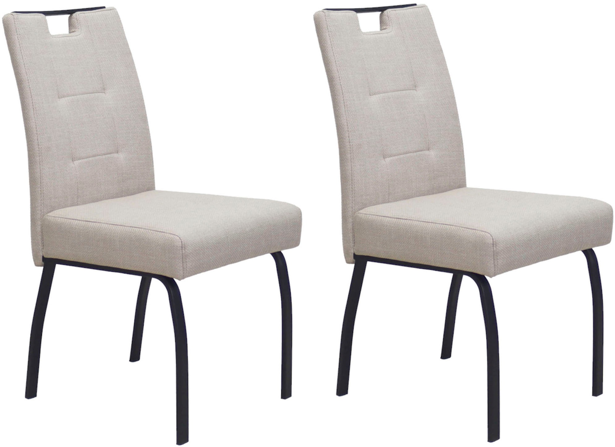 HELA 4-Fussstuhl »LINZ, Esszimmerstuhl, Komfortstuhl« (Set) 2 Stk.XL-Sitz,elegante Griffleiste,Komfortsitz mit Federkern,140kg belastbar