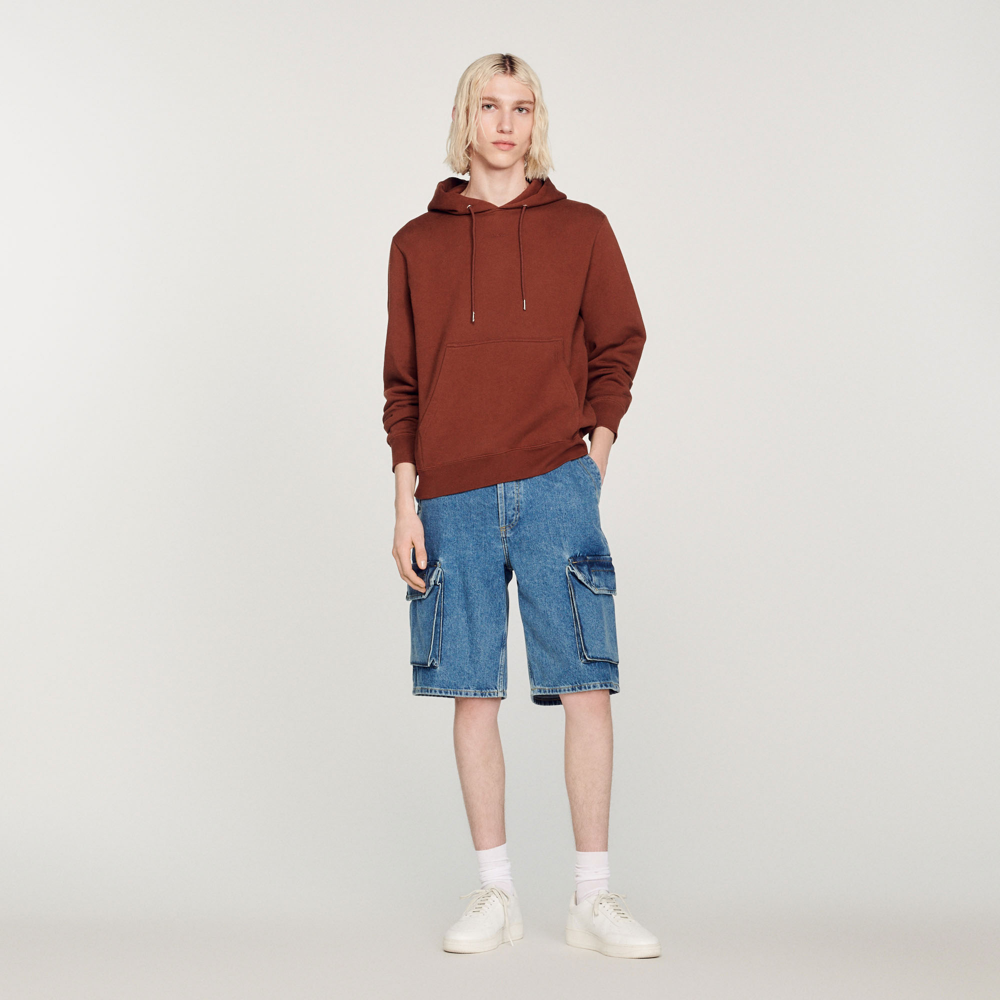 Hoodie Homme brode en coton biologique