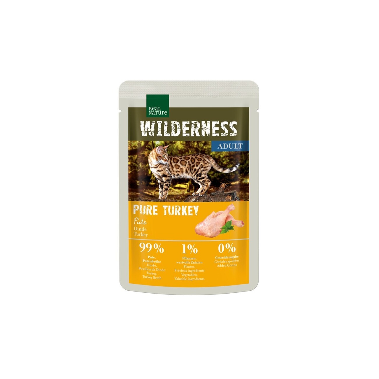 REAL NATURE WILDERNESS Nassfutter Katze, Adult Pure Turkey 12x85 g