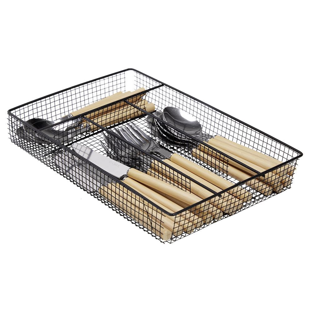 Ménagère 24 couverts inox manche plastique beige