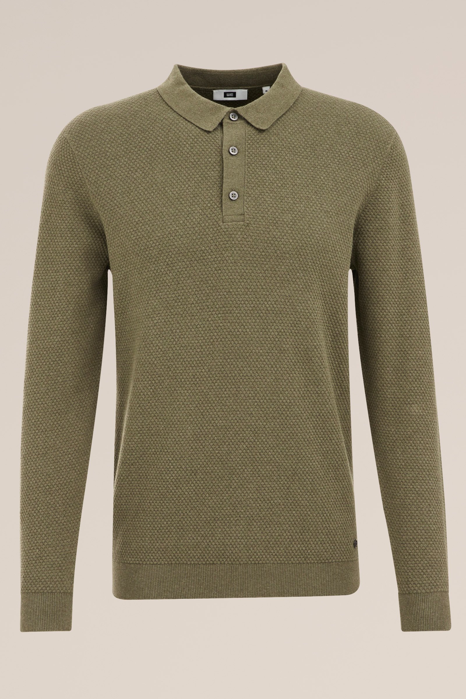 polo met structuur WE Fashion Olijfgroen