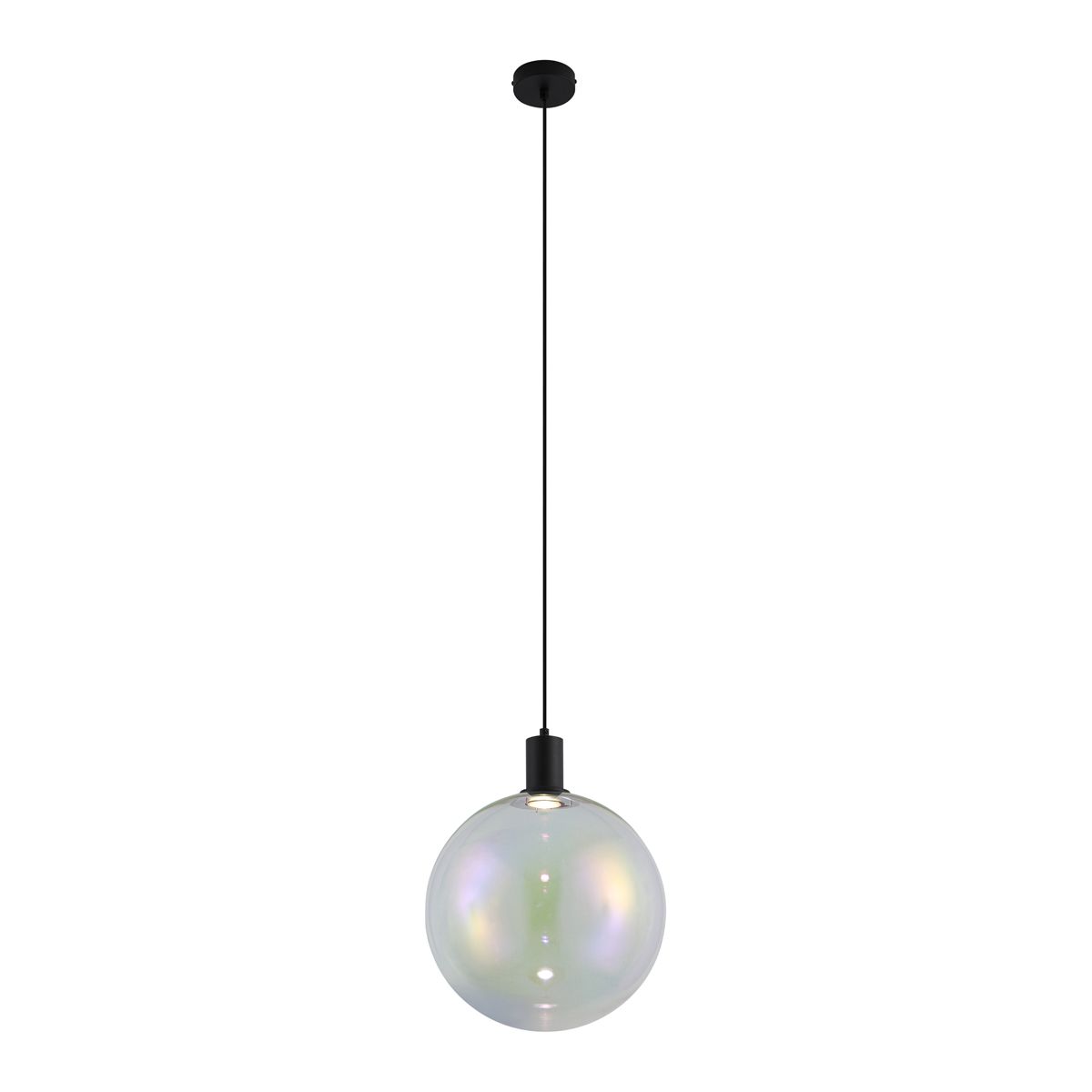 Design hanglamp zwart met regenboog glas 35cm - Mallon