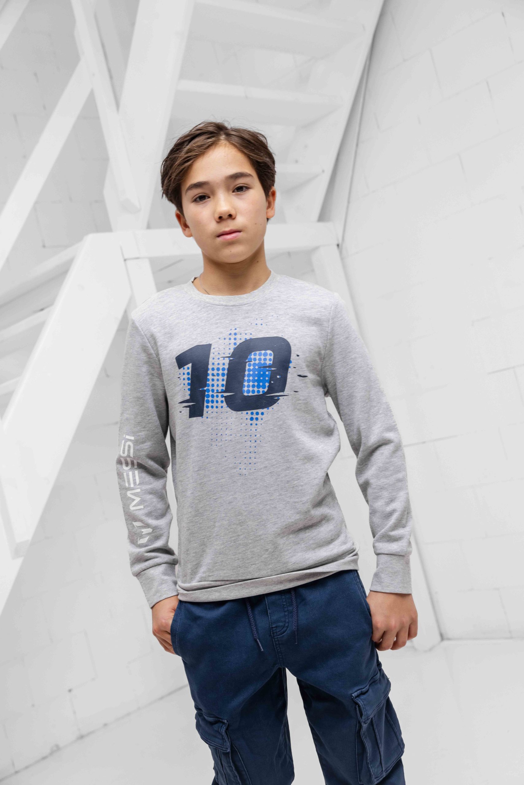 Vingino X Messi Ten Sweater Kids Grijs