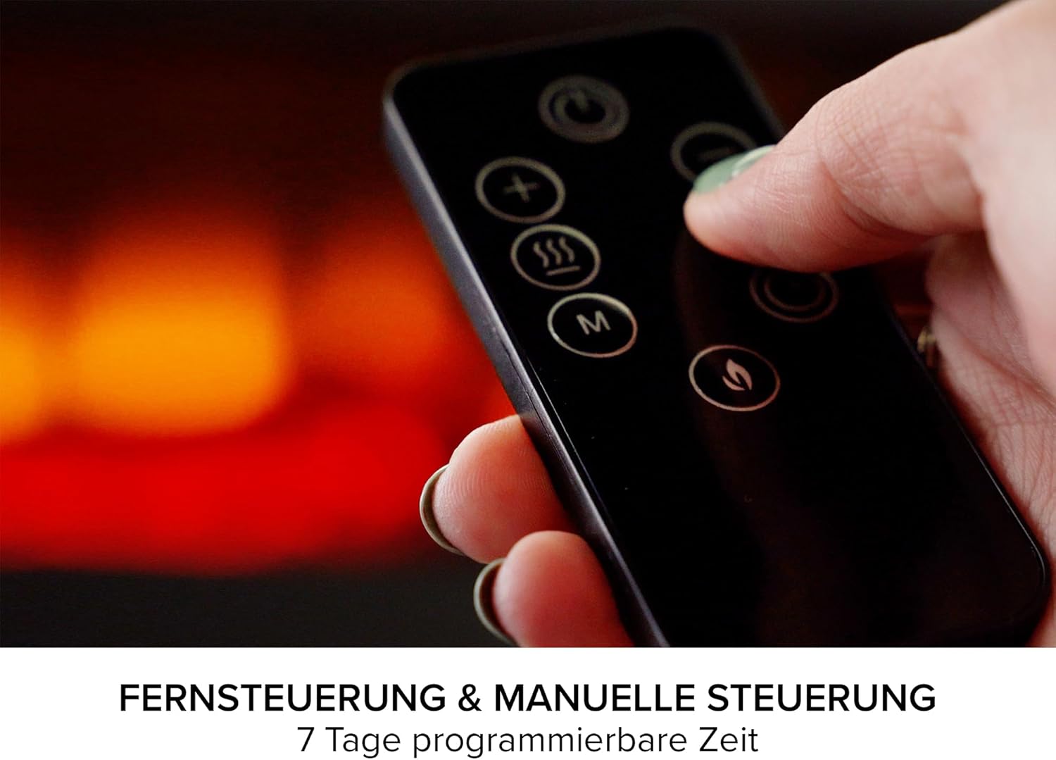 Sureflame WM-9505 Elektrischer Wandkamin mit Fernbedienung in Grau, 107 cm