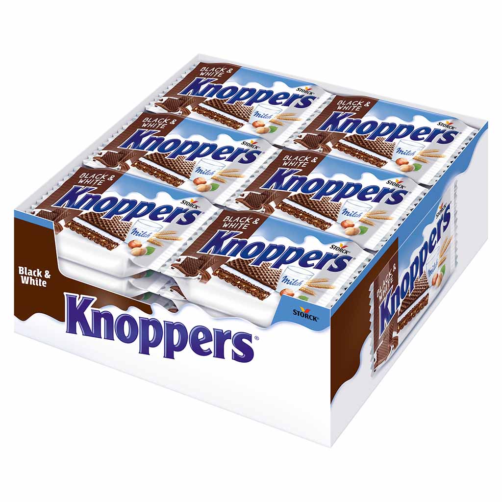 24x Knoppers Schnitte Black & White á 25g=600g MHD:1.10.25