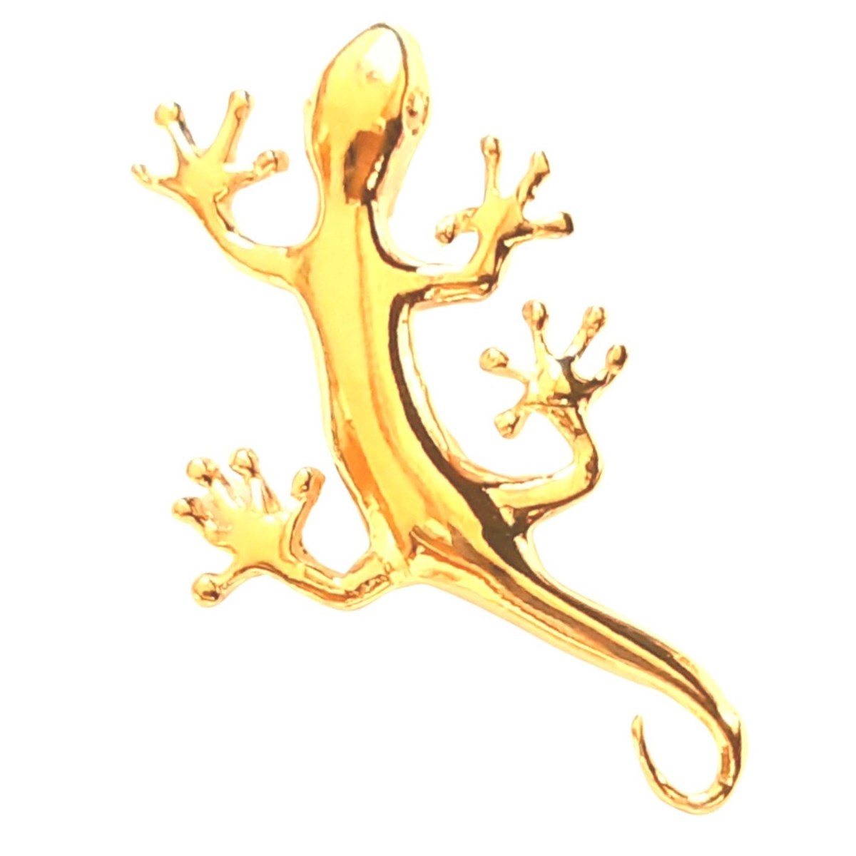 Pendentif Salamandre lézard gecko en plaqué or + chaîne