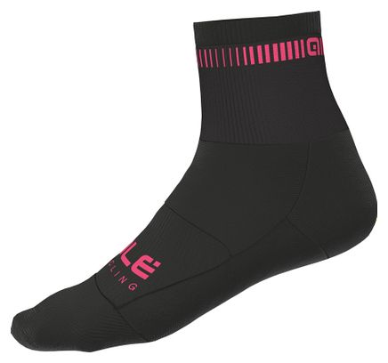 Chaussettes Alé Logo Noir/Rose Fluo