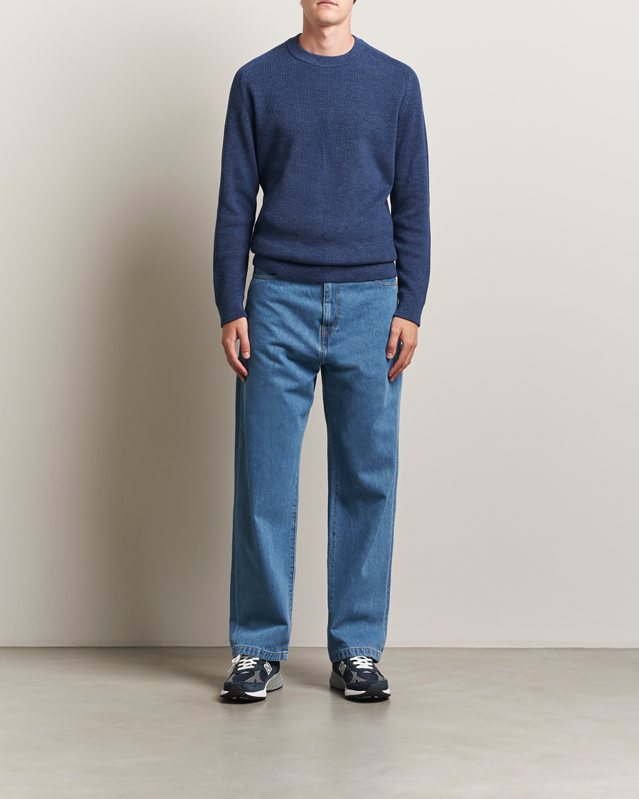 NN07 Kevin Cotton Knitted Sweater Denim Blue