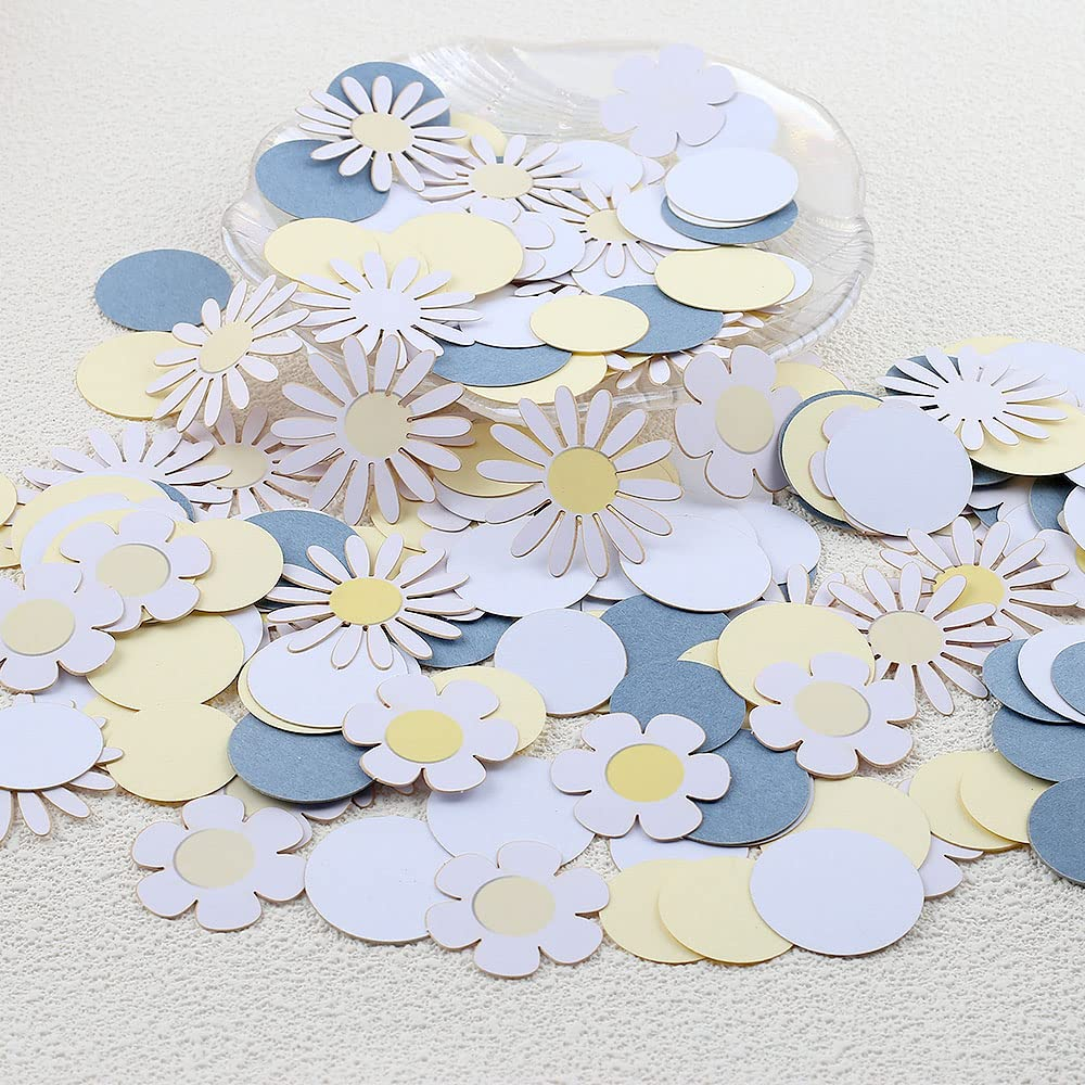 (15g) Papier Konfetti Party Dekoration Streukonfetti Blumen Tischdeko - Gänseblümchen