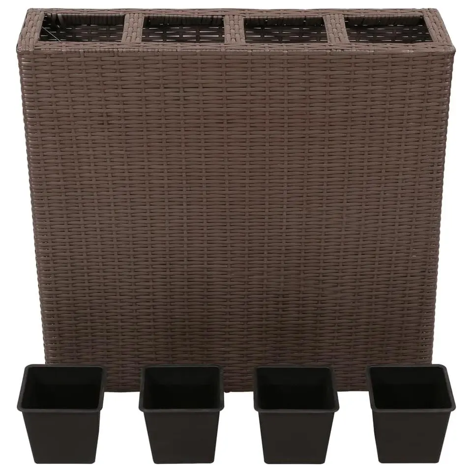 vidaXL - Verhoogde Plantenbak - Bruin - Poly rattan