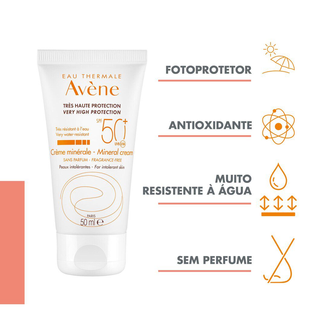AVENE  Protetor Solar Creme Mineral SPF50+ - 50ml