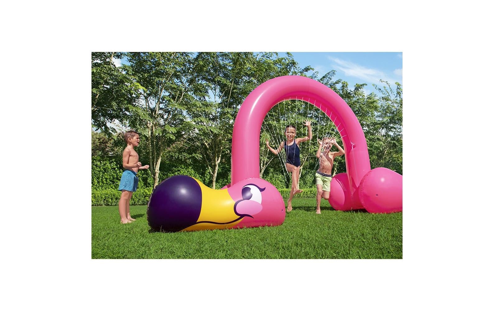 Jumbo Flamingo Sprinkler 340 x 110 x 193 cmWassersprinklerbogen zum Hindurchlaufen