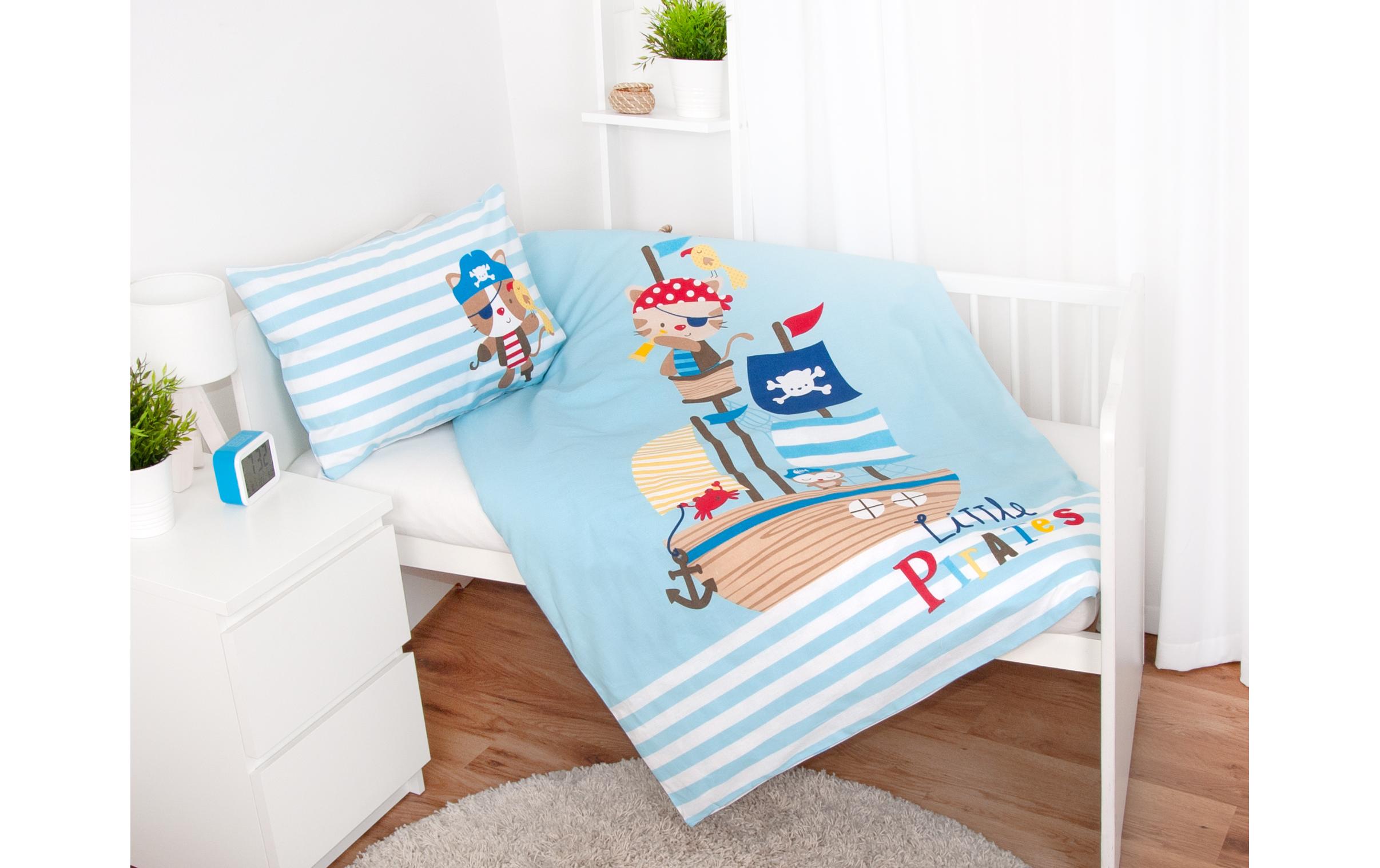 Kinderbettwäsche Little Pirate 100 x 135 cm + 40 x 60 cmBettwäsche für Kinder