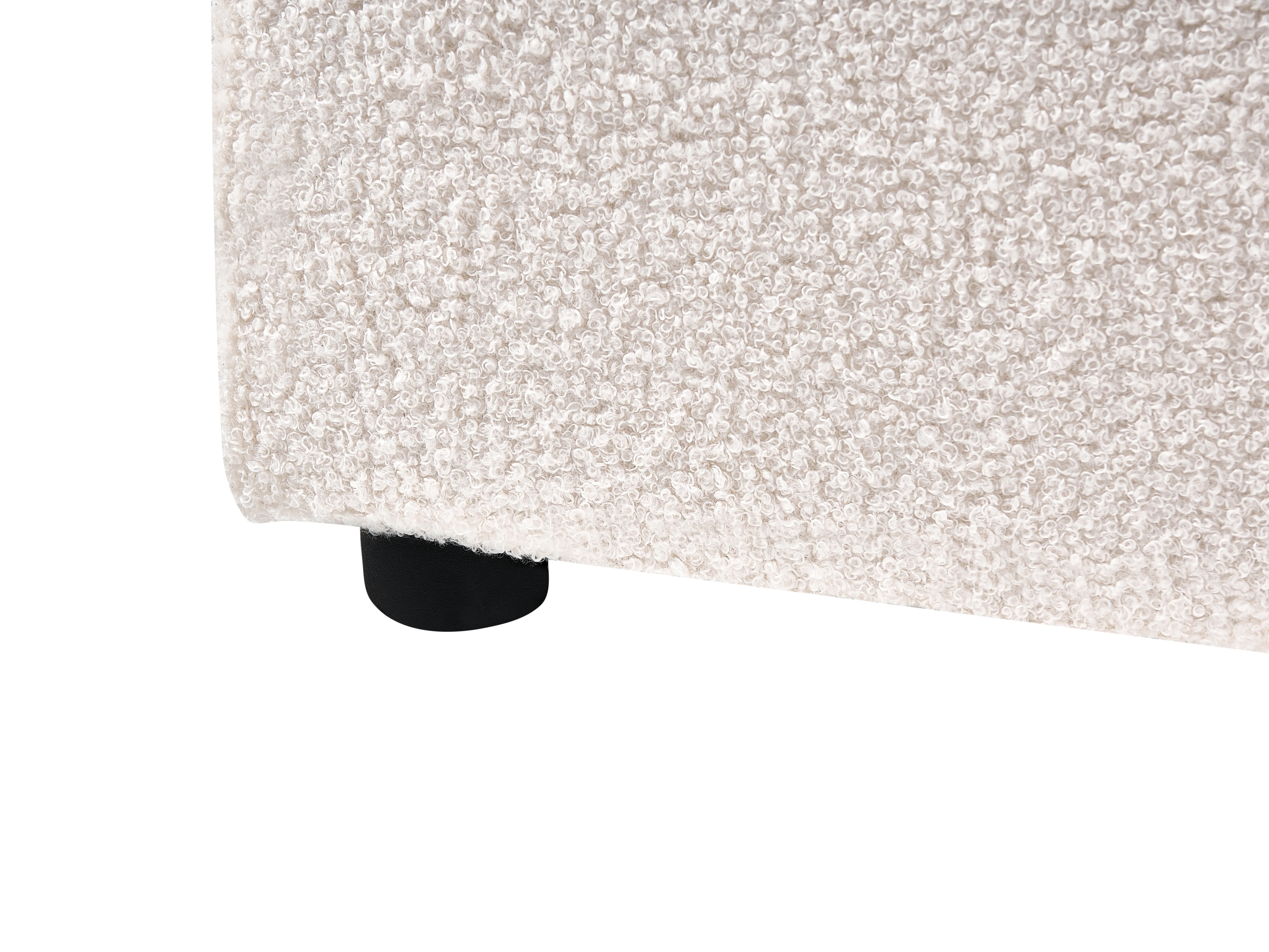 Bed Bouclé LAVAUR 180 x 200 cm Gebroken wit