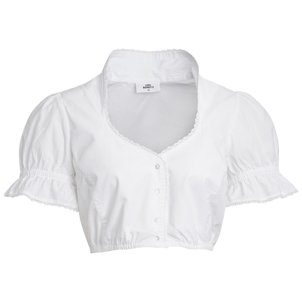 Gina Benotti Damen Dirndl-Bluse mit Spitze weiss