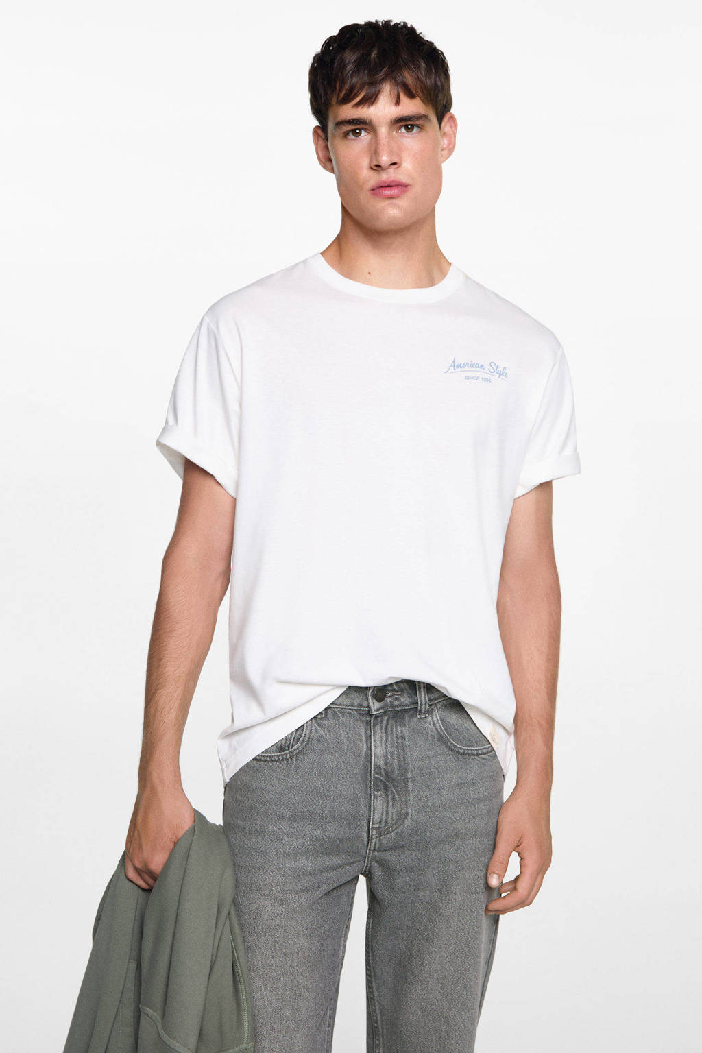 MANGO TEEN regular fit jeans grijs