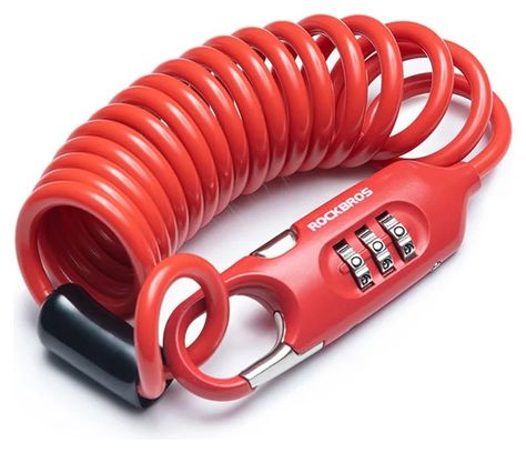 Cadenas à code avec câble à ressort Antivol en acier - rouge