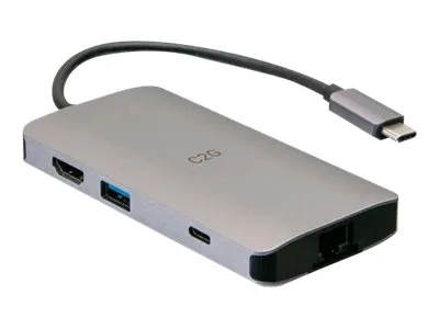 C2G USB-C® Mini Dock with HDMI, 2x USB-A, Ethernet, SD Card Reader, and USB-C Power Delivery up to 100W - 4K 30Hz - Dockingstation - USB-C / Thunderbolt 3 - HDMI - 1GbE