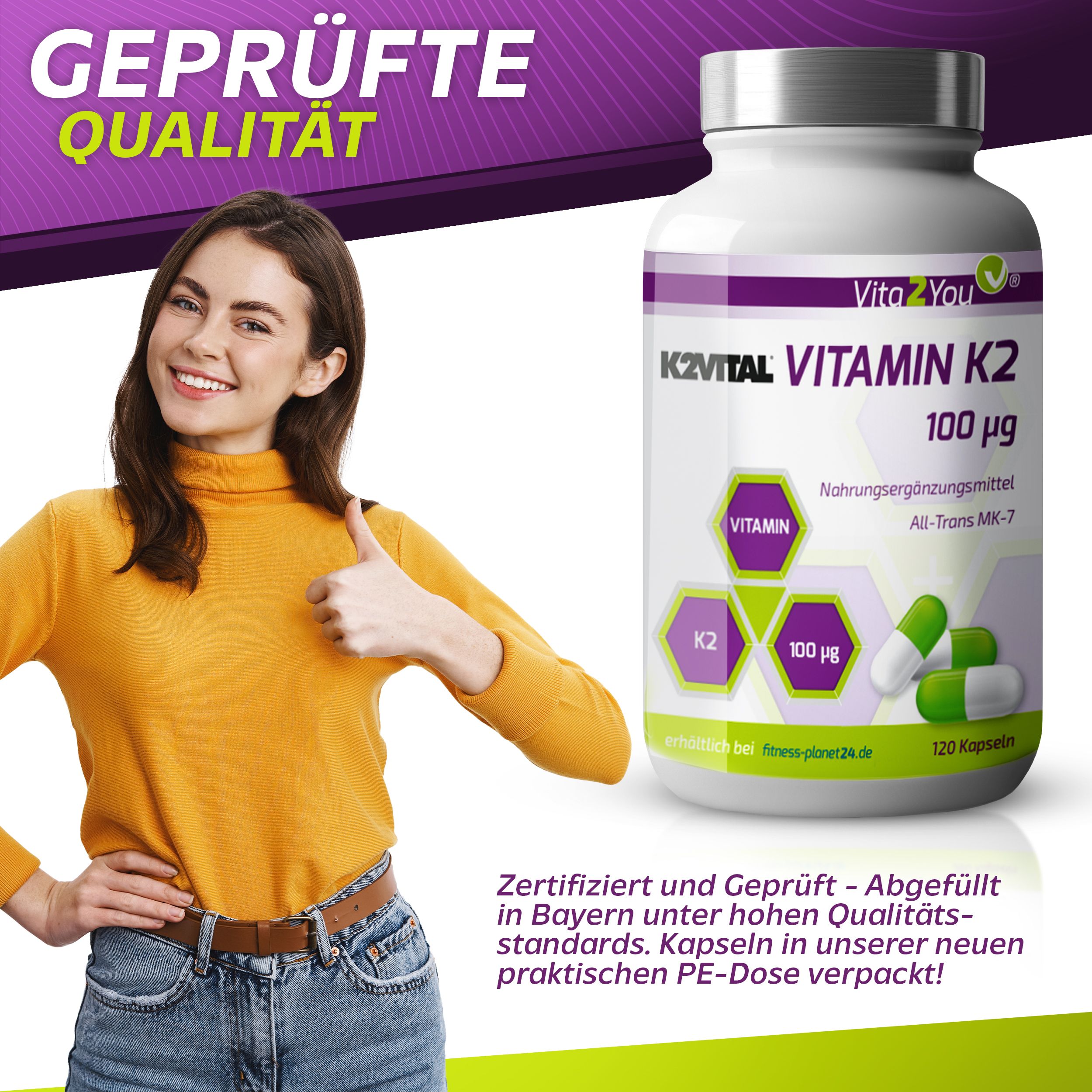 Vita2You Vitamin K2 100µg Kapseln - all trans