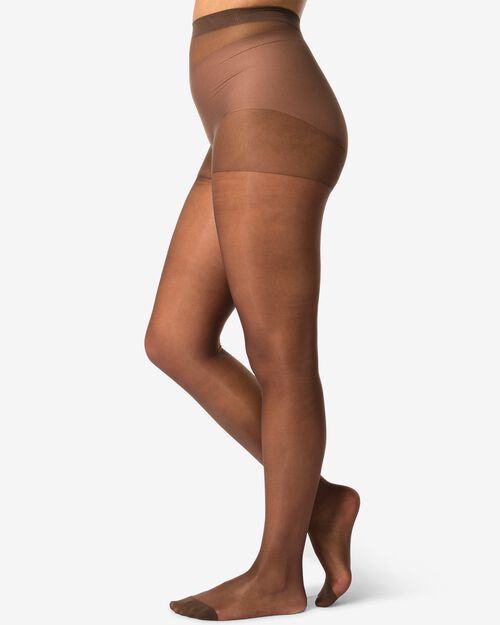 4 collants brillants transparents 20 deniers marron