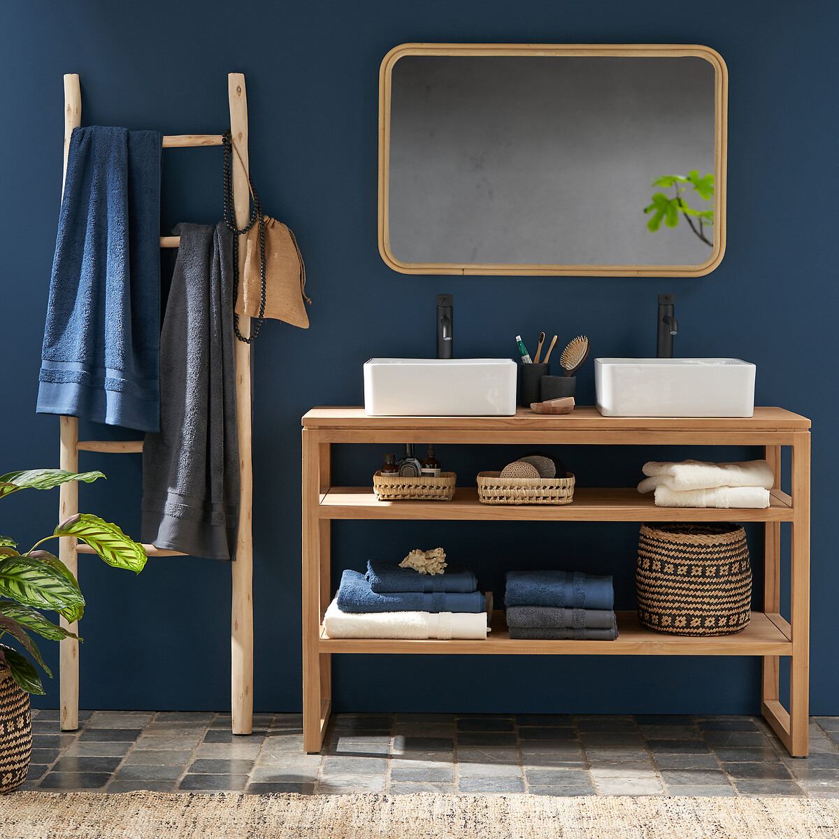 LA REDOUTE INTERIEURS<br>Espelho retangular de rattan 60x90 cm, Nogu