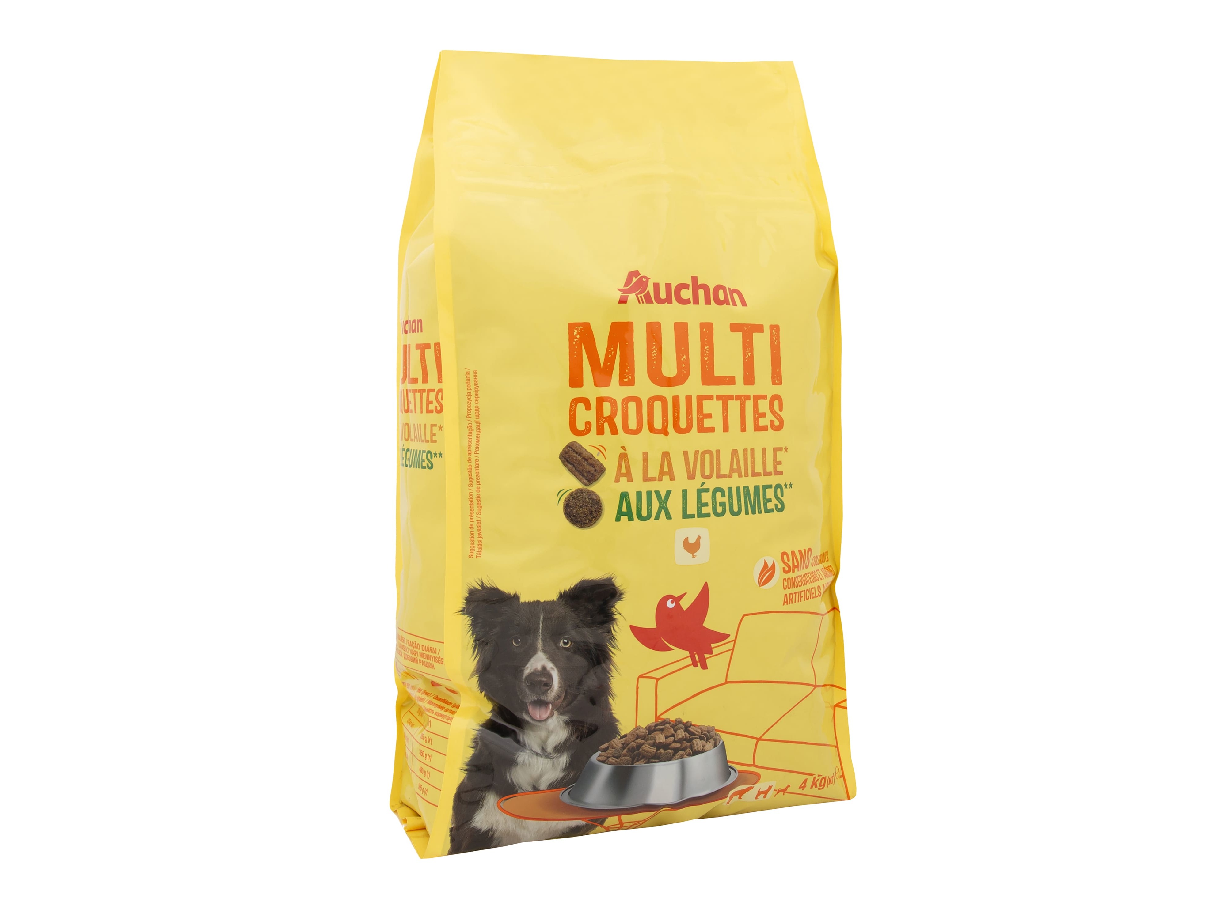 RAÇÃO PARA CÃO AUCHAN COM AVES E COM LEGUMES 4KG