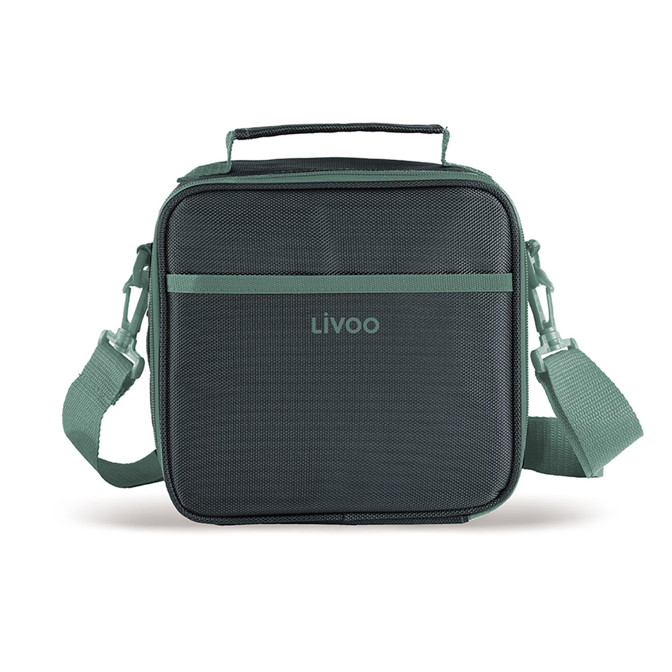 Livoo Set sacoche lunch box gris/vert - 22x11x19.5 cm