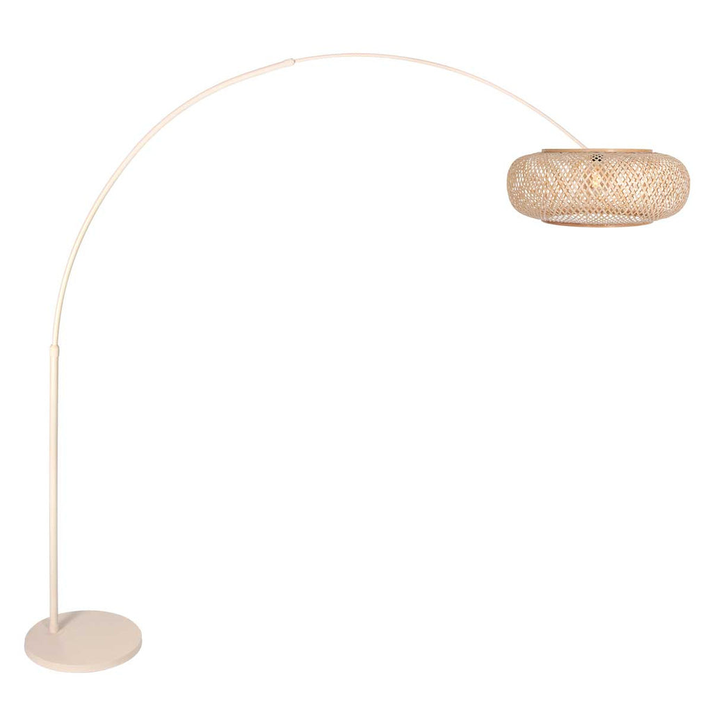 Steinhauer Booglamp Sparkled Light CrÃ¨me  incl. Bamboe Kap Ã 60cm