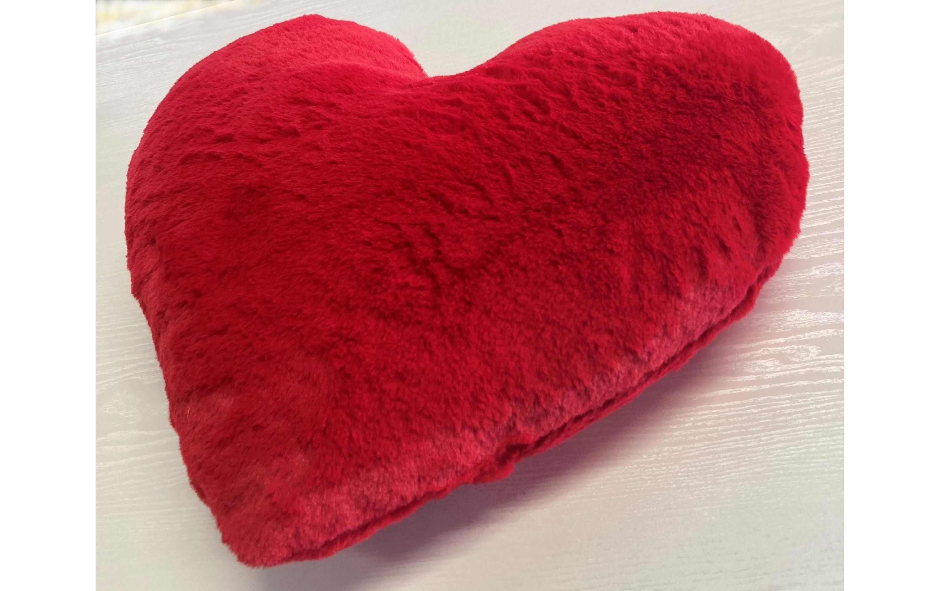 Plüschkissen herzförmig 40 cm x 50 cmDekoratives Kissen in Herzform