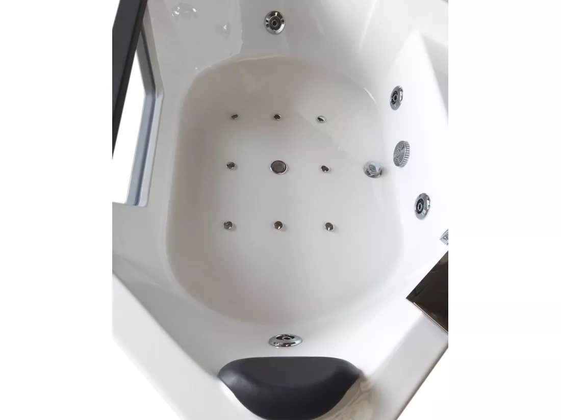 Baignoire hydromassage 150 X 150 cm double pompe 12 jets – Hibiscus