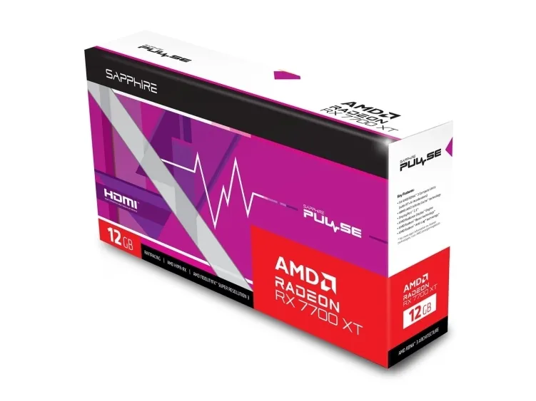 Sapphire Pulse Radeon RX 7700 XT - Grafikkort - Radeon RX 7700 XT - 12 GB GDDR6 - PCIe 4.0 x16 - 2 x HDMI, 2 x DisplayPort