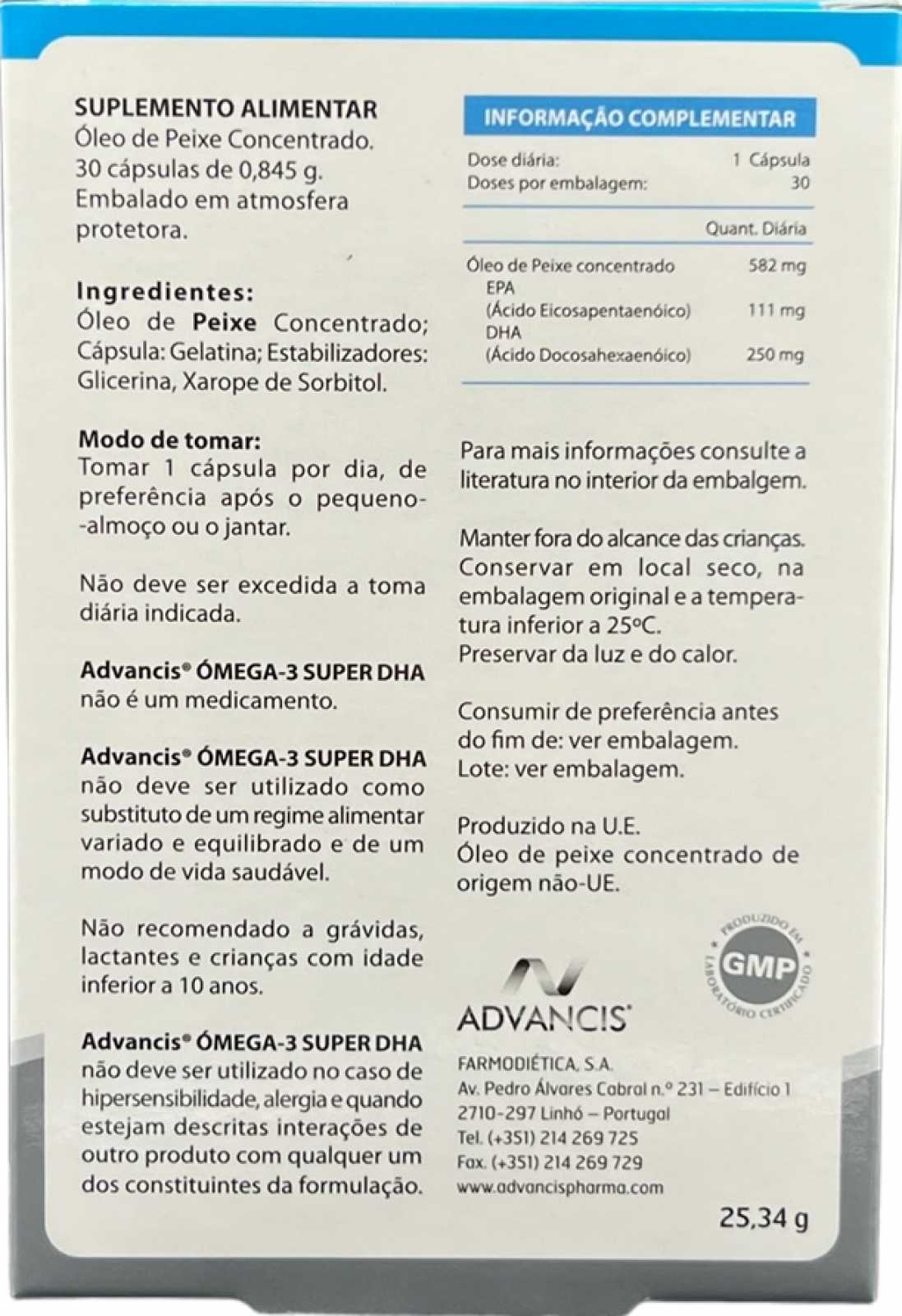 Advancis Omega-3 Super DHA 30 cápsulas