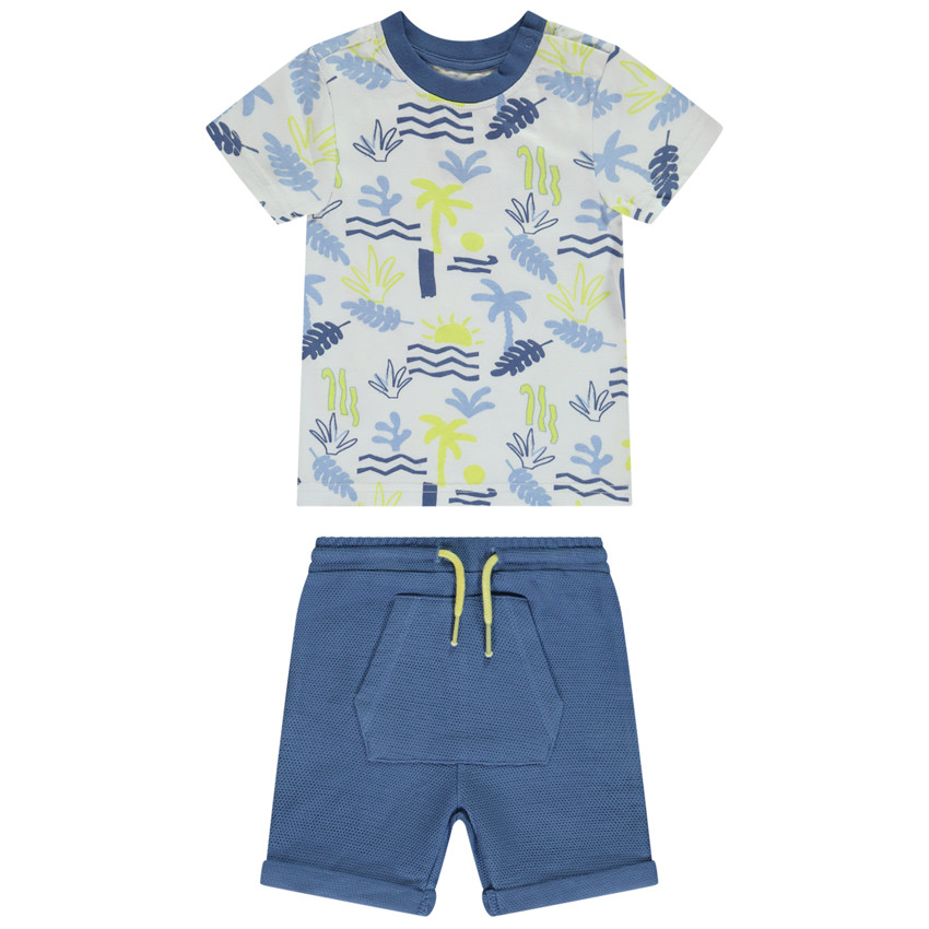 Ensemble 2 pièces avec t-shirt imprimé arty + short pour bébé garçon