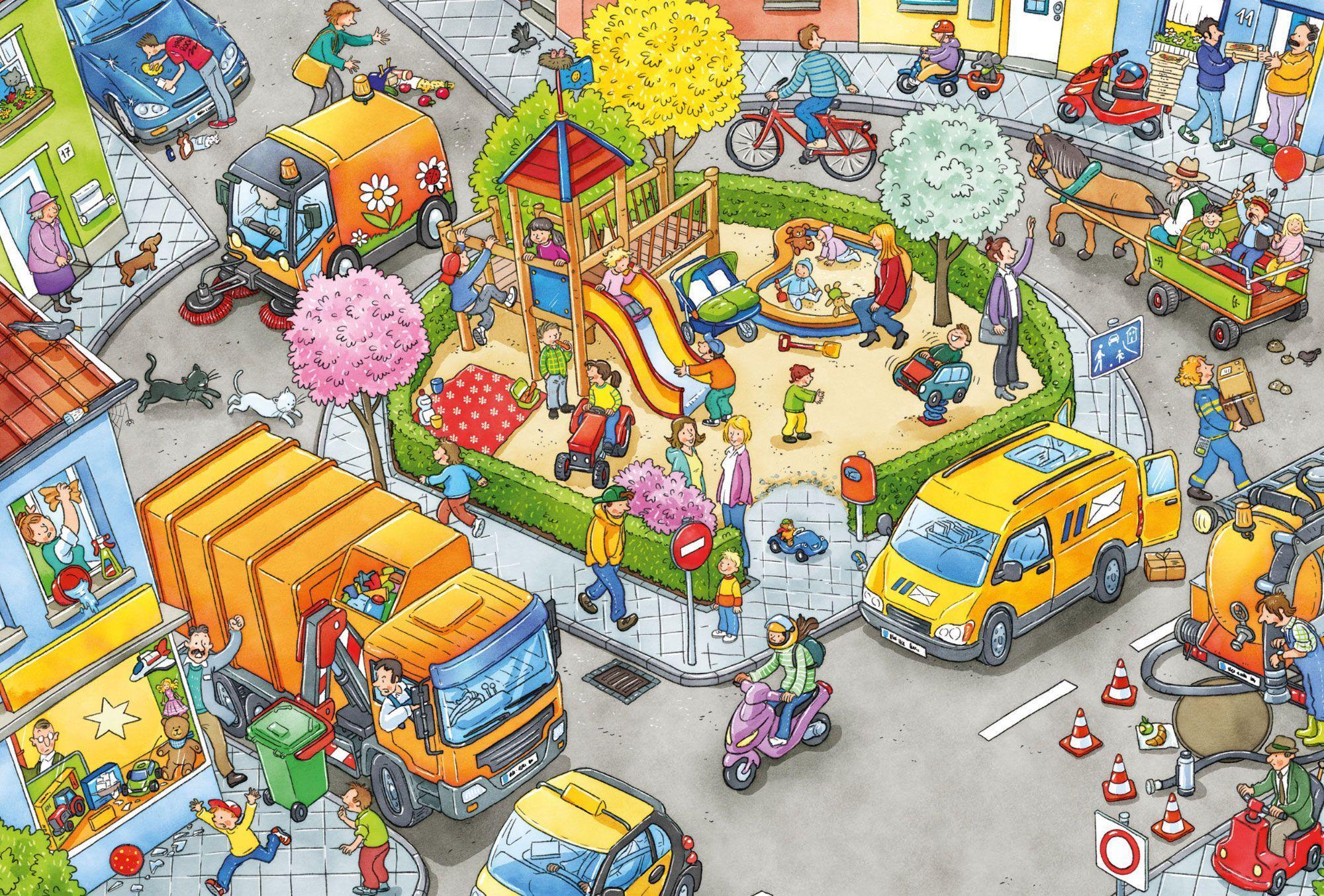 Schmidt Puzzle 3x24 - Wo ist das blaue Auto? (Puzzle)