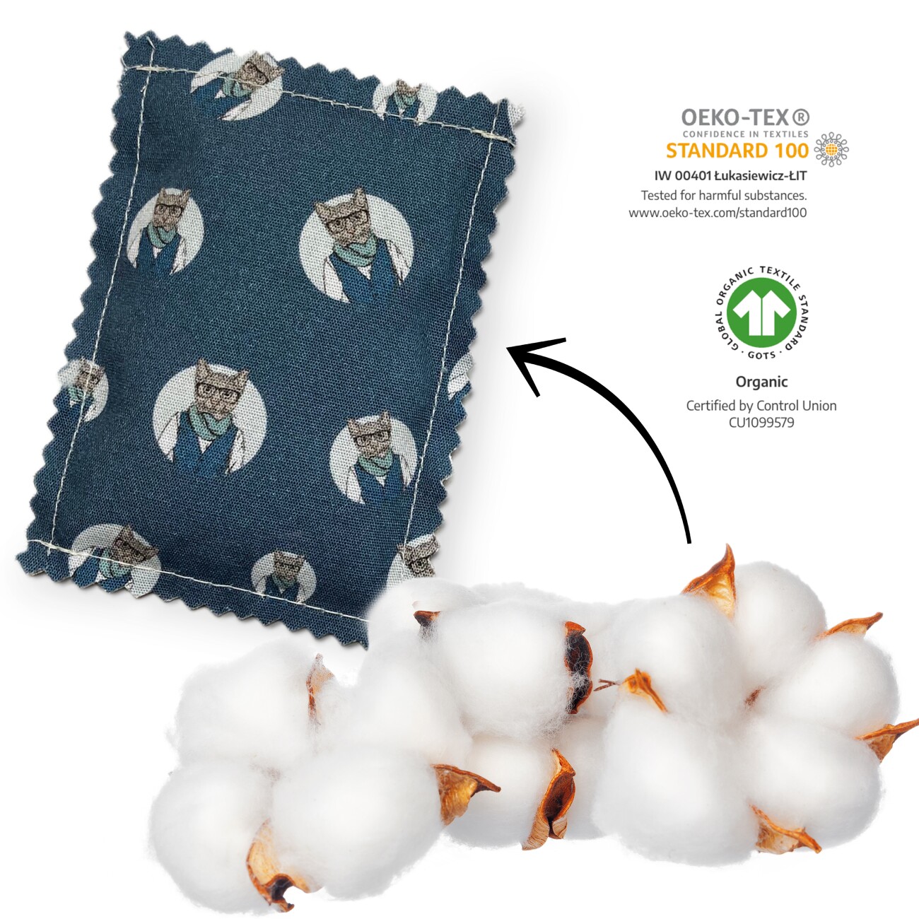 Kater Kasimir Katzenminze Spielkissen (4er Set) aus BIO-Baumwolle
