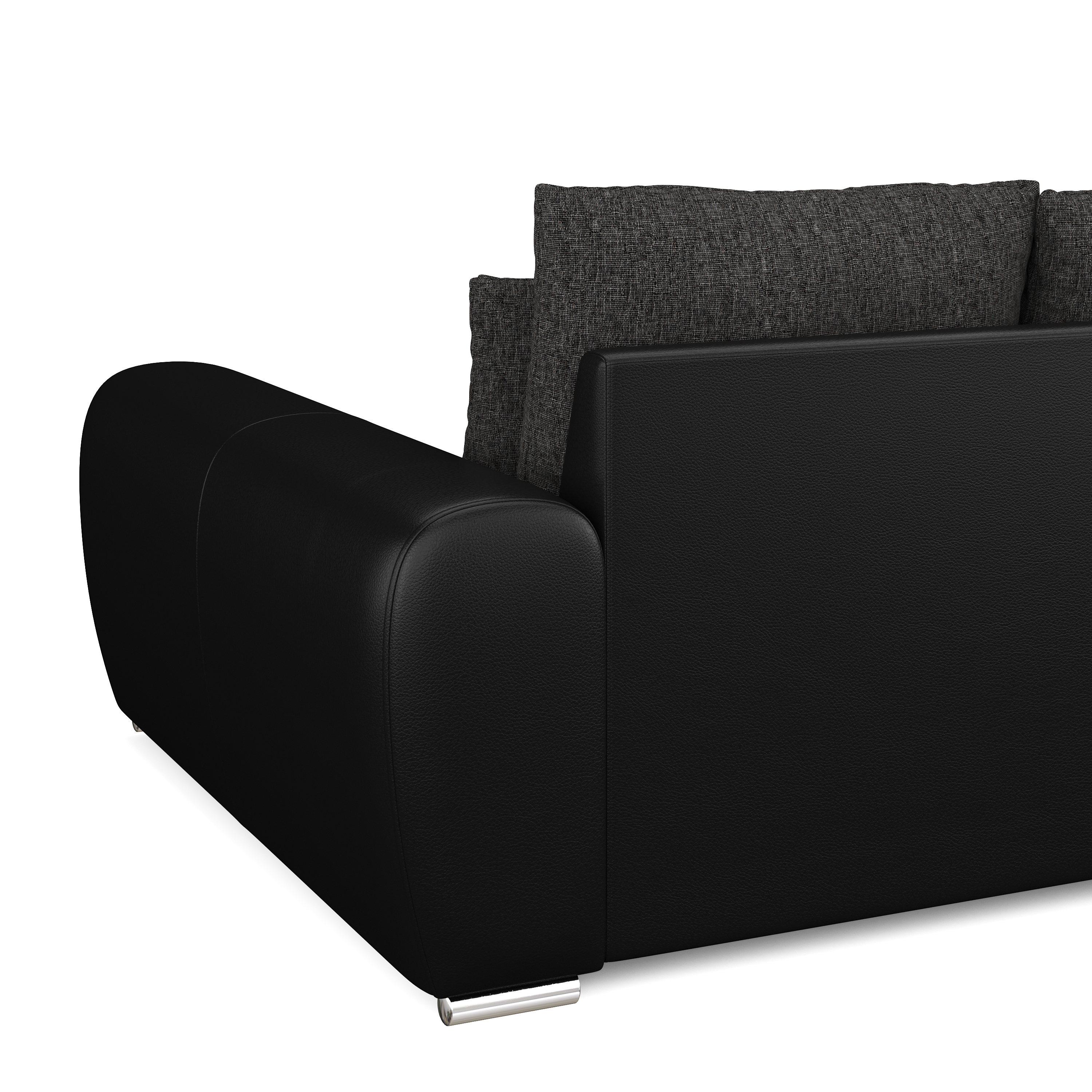 Sofa Leder SAM anthrazit/schwarz